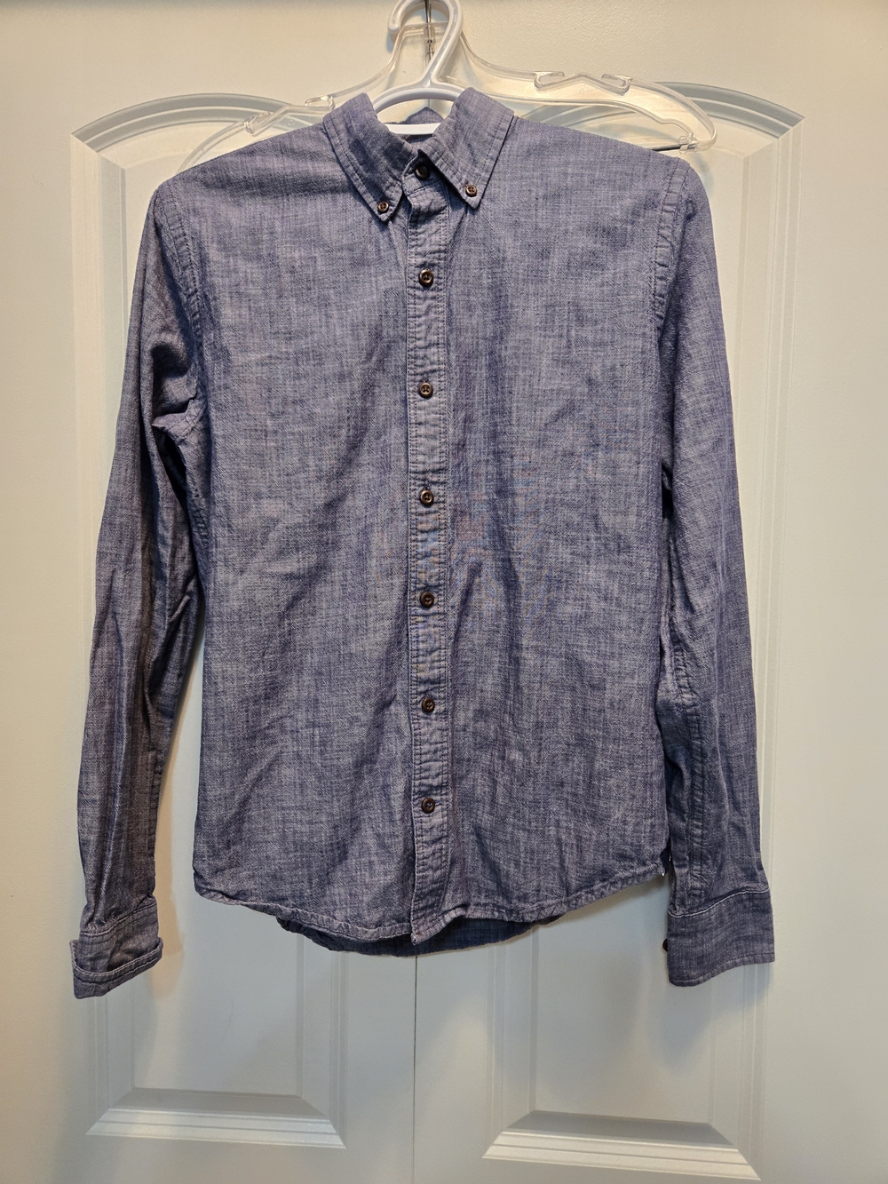 Izod Chambray Button-Down Shirt in Light Blue